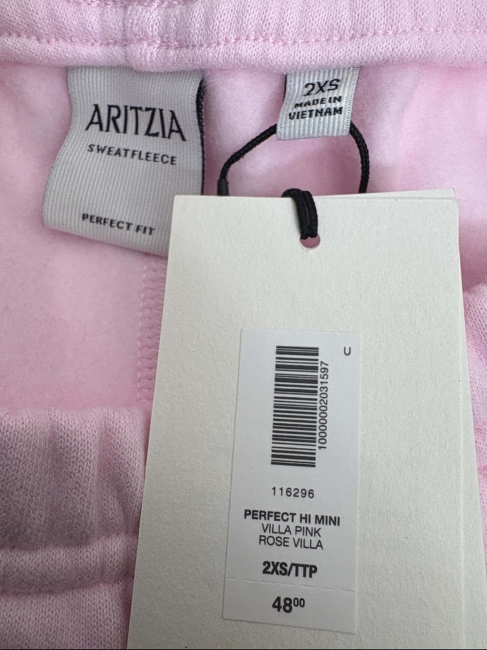 Aritzia color villa pink Cozy Fleece Perfect Hi-Rise Mini Sweat-short 6296 - Picture 2 of 7